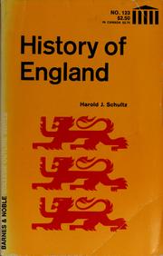 Cover of: History of England by Harold John Schultz