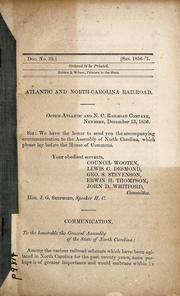 Cover of: Atlantic and North-Carolina Railroad by Atlantic and North Carolina Railroad Company