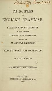 Principles of English grammar by Elijah A. Burns