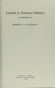 Cover of: Lincoln in American memory by Merrill D. Peterson