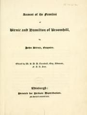 Account of the families of Birnie and Hamilton of Broomhill by John Birnie