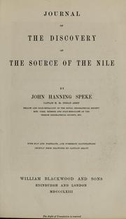 Cover of: Journal of the discovery of the source of the Nile by John Hanning Speke