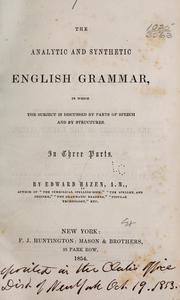 Cover of: The analytic and synthetic English grammar