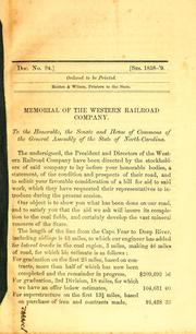 Cover of: Memorial of the Western Railroad Company by Western Railroad Company