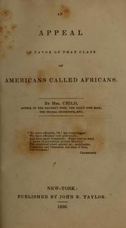 Cover of: An appeal in favor of that class of Americans called Africans