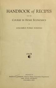 Cover of: Handbook of recipes for the course in home economics in Columbus public schools