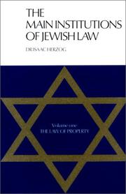 Cover of: Main Institutions of Jewish Law (2 vol.), S/C