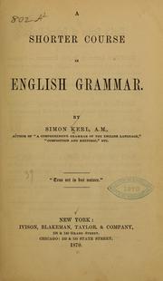 Cover of: A shorter course in English grammar