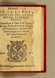 Cover of: Gramatica en la lengua general del Nueuo Reyno, llamada Mosca by Bernardo de Lugo