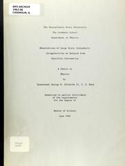 Cover of: Observations of large scale ionospheric irregularities as deduced from satellite information by George E. Chisholm