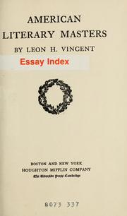 Cover of: American literary masters