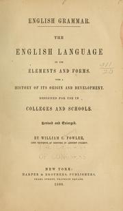 Cover of: English grammar. by Fowler, William Chauncey