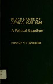Cover of: Place names of Africa, 1935-1986: a political gazetteer
