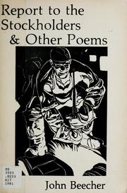 Cover of: Report to the stockholders & other poems, 1932-1962
