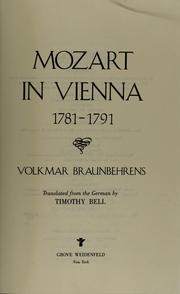 Cover of: Mozart in Vienna, 1781-1791