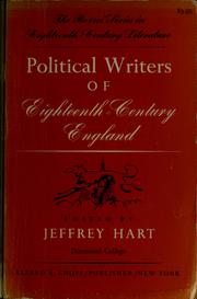 Cover of: Political writers of eighteenth-century England