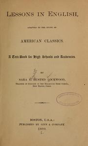 Cover of: Lessons in English | Sara E. H. Lockwood
