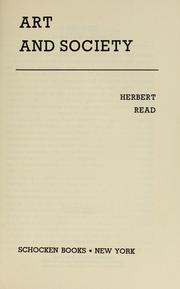 Cover of: Art and society by Herbert Edward Read