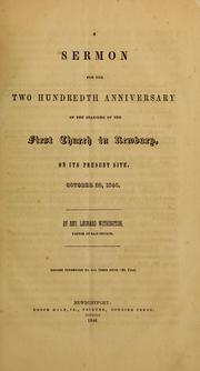Cover of: A sermon for the two hundreth anniversary of the standing of the First Church in Newbury on its present site, October 20, 1846
