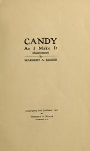 Cover of: Candy as I make it... by Margery A. Ricker
