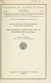 Cover of: Educational tests for use in elementary schools by Walter Scott Monroe