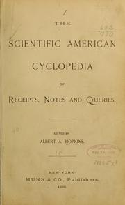 Cover of: The Scientific American cyclopedia of receipts, notes and queries