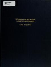 Cover of: Network analysis and design by parameter plane techniques by Floyd H. Hollister