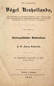 Cover of: Die neuentdeckten Vögel Neuhollands by H. G. Ludwig Reichenbach