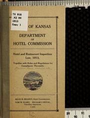 Cover of: Hotel and restaurant inspection law, 1913...