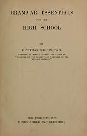 Cover of: Grammar essentials for the high school | Jonathan Rigdon