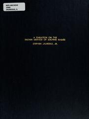 Cover of: A variation in the Brown method of solving games