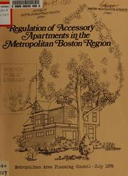 Cover of: Regulation of accessory apartments in the metropolitan Boston region