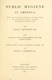 Cover of: Public hygiene in America by Henry I. Bowditch