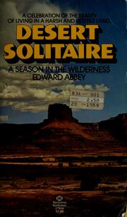 Cover of: Desert solitaire by Edward Abbey