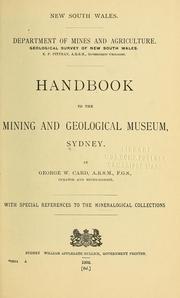Cover of: Handbook to the Mining and geological museum, Sydney