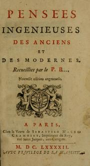 Cover of: Pensées ingenieuses des anciens et des modernes