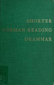 Cover of: Shorter German reading grammar