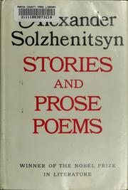 Cover of: Stories and prose poems
