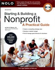 Cover of: Starting & building a nonprofit by Peri Pakroo