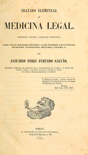 Cover of: Tratado elementar de medicina legal by Januario Peres Furtado Galvão