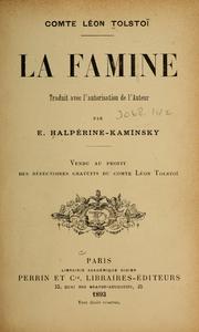 Cover of: La famine