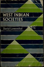 Cover of: West Indian Societies. | Lowenthal, David.