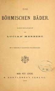 Cover of: Die böhmischen Bäder