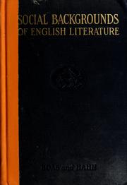 Cover of: Social backgrounds of English literature by Ralph Philip Boas