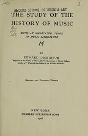 Cover of: The study of the history of music by Edward Dickinson
