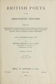 Cover of: British poets of the nineteenth century: poems by Wordsworth, Coleridge, Scott, Byron, Shelley, Keats, Landor, Tennyson, Elizabeth Barrett Browning, Robert Browning, Clough, Arnold, Rossetti, Morris, Swinburne