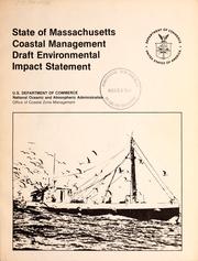 Cover of: State of Massachusetts coastal management draft environmental impact statement.