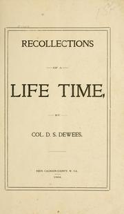 Cover of: Recollections of a life time