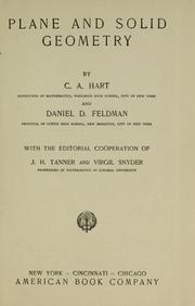 Cover of: Plane and solid geometry by Hart, C. A.