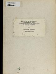 Cover of: Analysis of the Philadelphia comprehensive plan: its formulation and its application to specific projects